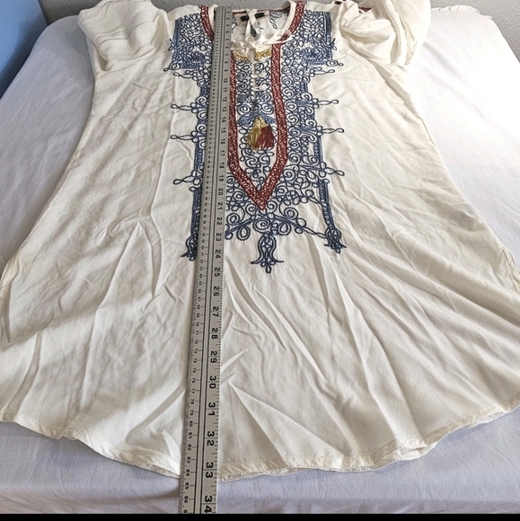 Johnny Was Biya Women's Cossima Embroidered Ivory Bohemian Tunic Blouse  Medium - Picture 6 of 16